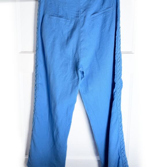 Jason Wu Linen Blend Wide-Leg Pants – Size 6 – Bright Blue - Picture 4 of 6